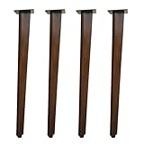 QLLY 28 inch Slant Wooden Table Legs, Solid Wood Angled Desk Legs, Furniture Legs, Set of 4, Easy to Install - Perfect for DIY Dining Tables, Coffee Tables, and Benches (Dark Walnut, 28')