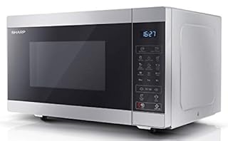 SHARP YC-MG252AU-S 25 Litre 900W Digital Microwave with 1000W Grill, 11 power levels, ECO Mode, defrost function, LED cavity light - Silver