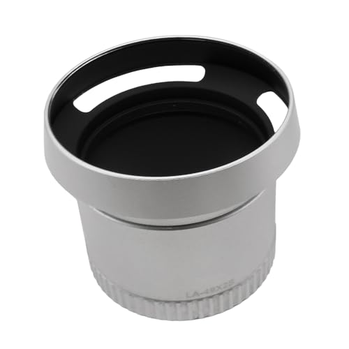 Tubo Adaptador de Filtro para Lente de Metal LA-49X2S con Sombrilla para Lente de 49 mm para Cámaras Leica X1 y X2, Color Plata miniatura 2