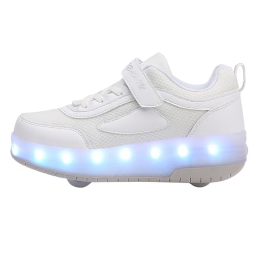 Kids Roller Shoes with Wheels Rechargeable Light Up Sneakers for Christmas Birthday Gifts Size 6.5 Big Kid