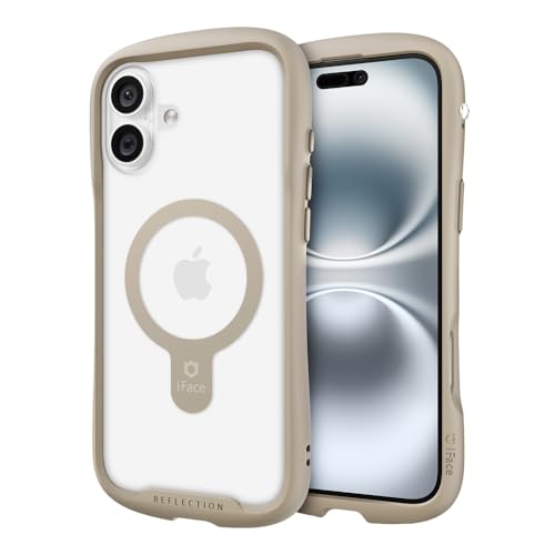 Coque iPhone 16 Plus iFace beige transparente antichoc en verre trempé