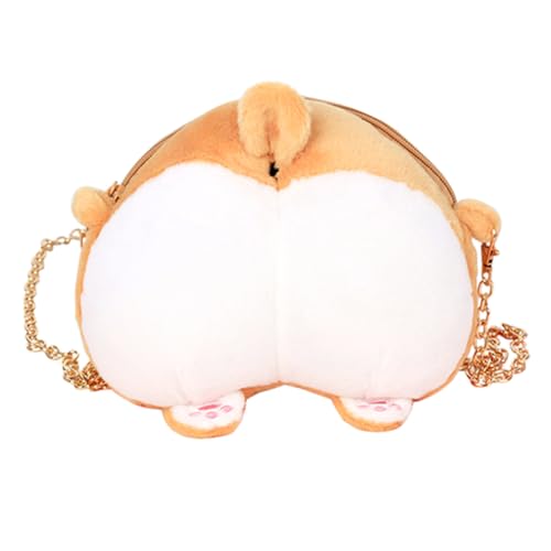 Porte-monnaie Corgi peluche pour ne plus perdre l'argent de poche des enfants avec zip