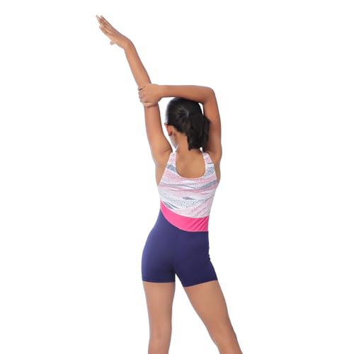 Image of IKAANYA Girls Unitard or Biketard for Gymnastics, Dance, Acrobatics or Swimming (Ages 3-15)