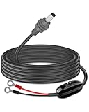 GELRHONR Mini DC5521 to O Ring Extension Cable with On/Off Switch, 18AWG DC 5.5x2.1MM to 8MM Eyelet Direct Battery Power Cable for Car, RV, or Marine, 10FT (with Switch)