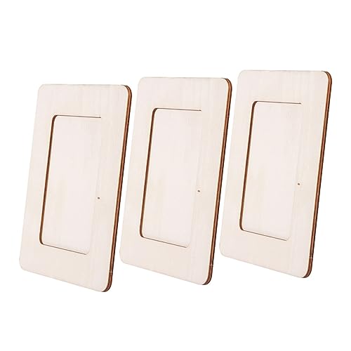 Abaodam DIY Wooden Frames Kids Artwork Holder Natural Design Frame for Kids' Painting and