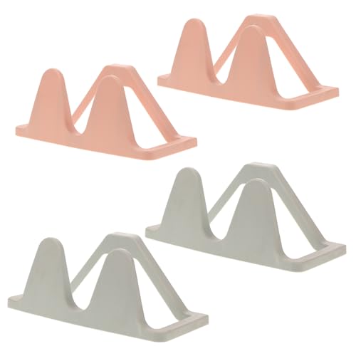 Happyyami 1 Set 4Pcs No Drill Slipper Storage Racks Shoe Organizers for Smooth Walls Material Skyblue Pink Space Saving Design for Home Bathroom Use