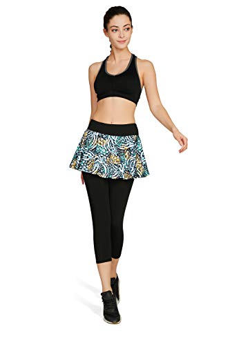 HonourSport Falda Capri para Mujer Deportes faldones Leggings Tenis Golf