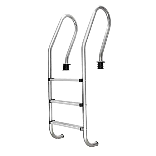 Escalera para piscina de acero inoxidable con 3 peldaños miniatura 1