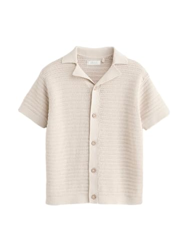 Polo en maille 100% coton garçon à manches courtes texturé avec col à revers