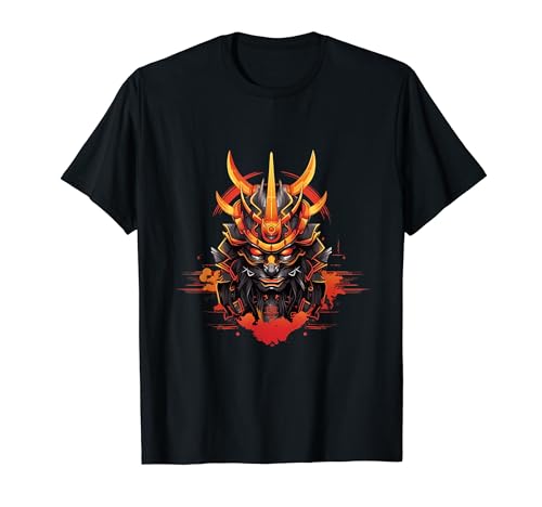 Japonés Oni Akuma Máscara Demonio Bushido Samurai Camiseta