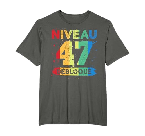 Niveau 47 Débloqué 47 anniversaire mariage 47 ans T-Shirt