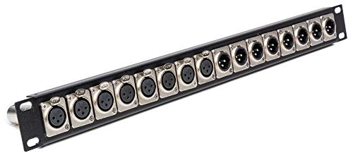My Custom Shop CTX-8XFXM-8XMXF XLR Patch Panel - 1RU, 16 Pins, Black
