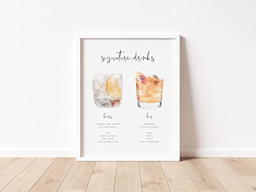 Fully Editable Signature Drinks Sign, Printable Signature Cocktails Sign, Printable Bar Menu Sign Template, Signature Drinks Sign