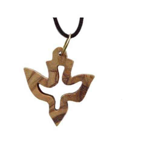 Holy Land Imports Olive Wood Dove Pendant (1.2" H) Cover