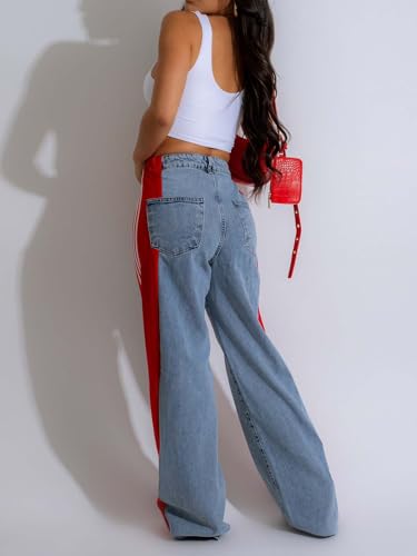 Y2k High Waisted Straight Jeans for Women - Colored Baggy Pants 2000s Style2