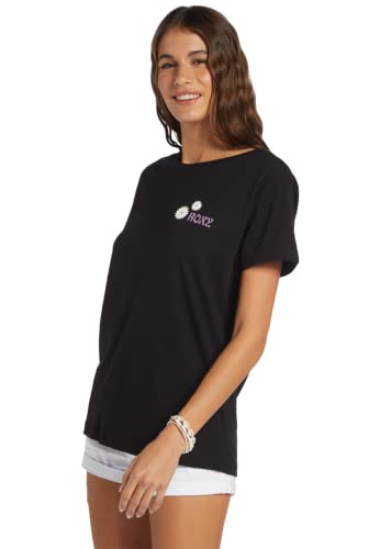 Image of Roxy Womens Boyfriend Crew T-Shirt, Casual Relaxed Fit Crew Neck Tee Short Sleeve Cotton Basic Shirt Everyday Comfort