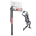 IGL In-Ground Basketball Hoops with 54 Inch Tempered Glass Backboard,7.5-10ft Height Adjustable Basketball Goal System, Reinforced and Thickened Square Tube Iron Steel?54 Titan Square ?