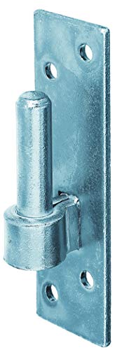 Alberts 306809 Gond sur platine | forme de type Allemagne du sud avec crochet DI ou DII | galvanisé, en bleu | cote axe Ø14 mm | platine 130 x 40 mm