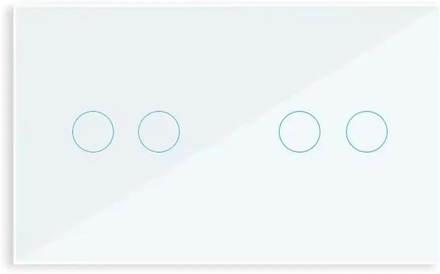 Interruptor de pared inteligente WiFi Touch Light Panel de vidrio 456810 Gang Tuya Smart Life Control de voz Interruptor inteligente 4-Gang Blanco