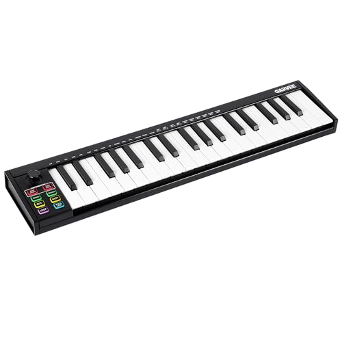 Image of Senfot 37 Key MIDI Keyboard with DAW Integration, USB MIDI Keyboard Controller with Semitone transpose, ARP Auto-Accompaniment, and Velocity Control, Perfect for Professional Music Production, Black