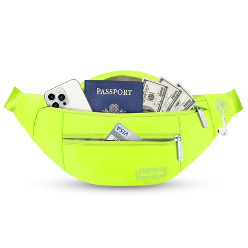Image of MAXTOP Large Crossbody Fanny Pack with 4-Zipper Pockets,Gifts for Enjoy Sports Festival Workout Traveling Running Casual Hands-Free Wallets Waist Pack Phone Bag Fits All Phones