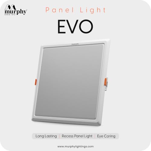 Image of Murphy EVO 12W Square LED Panel Light | 3000K Warm White| Recessed Ceiling Light | 1200 Lumens | 125mm Cutout |BIS Approved | 4kV Surge Protection | 2-Year Warranty | Pack of 15