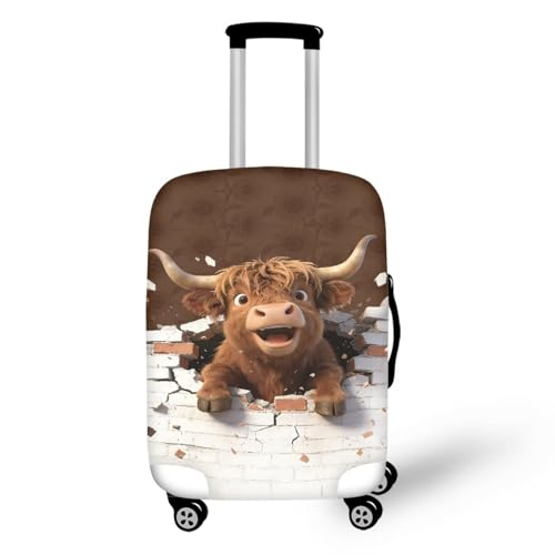 Image of Mumeson Cow Luggage Cover for Suicase Dust Protective Anti Scratch Washable Baggage Cover Zip Closure Easy to Install