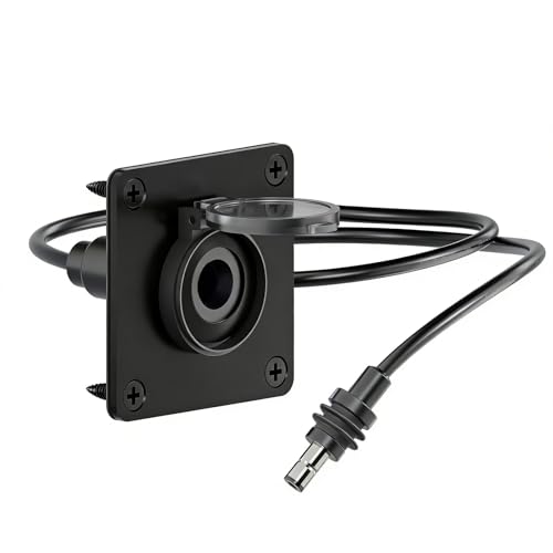 RV Starlink Mini Pass Through Power Cable Kit - Aluminum Waterproof 12V DC Wall Socket Outlet | 5.5x2.1mm DIY Extension Mount for Camper Van Motorhome Battery Box (IP67 Transparent Cover)