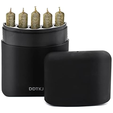 5-Hole King Size Pre-roll Cone Holder Case | Classic Black Pre rolled Cone Storage Box Cover