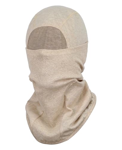 BOCOMAL FR Face Mask Flame Resistant Balaclava 4oz EX Lightweight Arc Rated Helmet Liner Covering Hood for Welding-CAT1 Heather Khaki