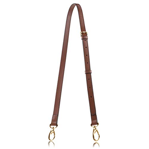 Allzedream Genuine Leather Purse Strap Replacement Crossbody Handbag Long Adjustable (Dark brown)