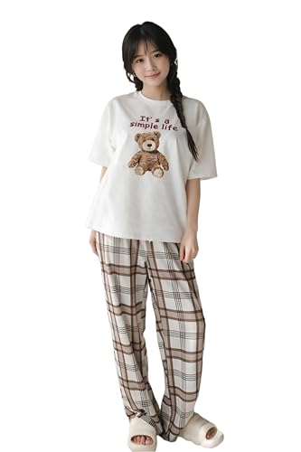 Image of KSHS Printed Round Neck Short Sleeve Nightsuit Set | Pajama Set | Casual Night Dress for Women