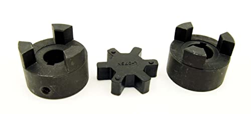 (Customize inch bore) Replacement for L075 Flexible 3-Piece L-Jaw Coupling Coupler Set & Buna-N NBR Rubber Spider