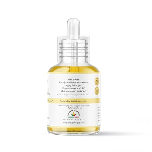 Image of 24K Gold Face Serum - Anti-Aging & Skin Rejuvenating Serum | Boosts Collagen, Smoothens Fine Lines, Fades Scars & Spots | Pure 24K Gold + Argan, Almond, Jojoba & Rosehip Oils | For All Skin Types | 30 ml