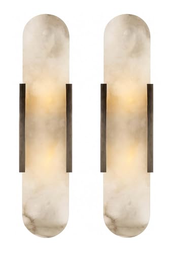 Moderno set di 2 lampade da parete in pietra per camera da letto, bagno, soggiorno, corridoio e scale