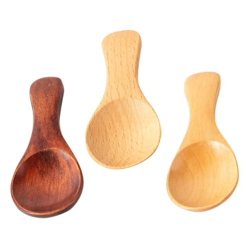 FELTECHELECTR Practical Tea Scoops Mini Wooden Spoons Safe for Sugar Salt Tea Leaf Compact Design
