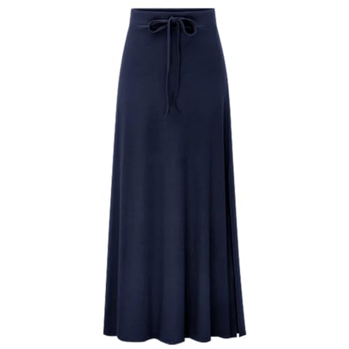 Jupe en tricot femme longue style coréen automne vêtement de fête sexy bleu M