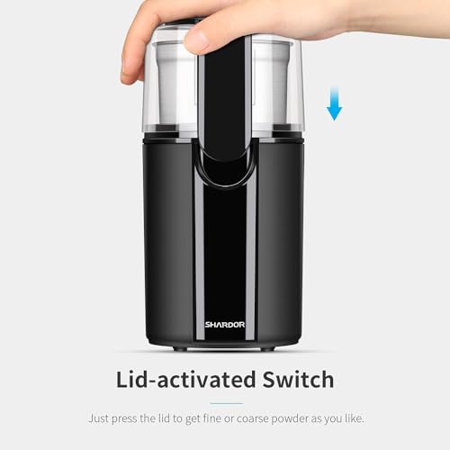 Image of SHARDOR Coffee Grinder Electric, Coffee Bean Electric, Herb, Nut Grain Grinder with 1 Removable Stainless Steel Bowl, Black