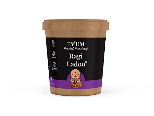 EVUM Ragi Dry Fruits Laddu (200 gm) | Homemade Ladoo | Ragi Millet, Dates, Jaggery and Dry Fruits | Healthy and Tasty Snacks | No Added Sugar | No Preservatives | No Added Flavors