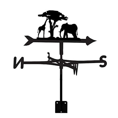 Girouette indicateur de direction du vent girafe en métal pour outil de mesure de cour