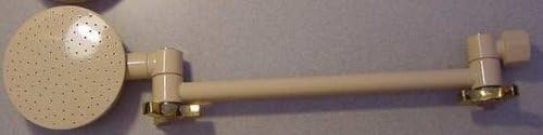 Deluxe Aussie Style Shower Head with 10" Extension - Almond with Gold Trim