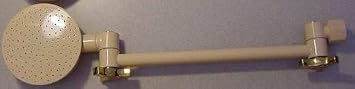 Deluxe Aussie Style Shower Head with 10" Extension - Almond with Gold Trim