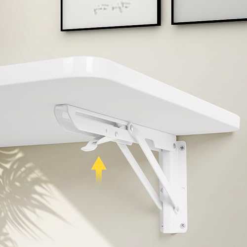 uyoyous Mesa plegable de pared de madera, 60 x 40 cm, mesa plegable de pared, ahorra espacio, mesa flotante para cocina, muebles para niños, mesa para ordenador portátil, mesa de comedor - imagen 5
