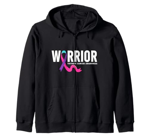 Camisa de concienciación sobre el cáncer de tiroides - Guerrero del cáncer de tiroides Sudadera con Capucha