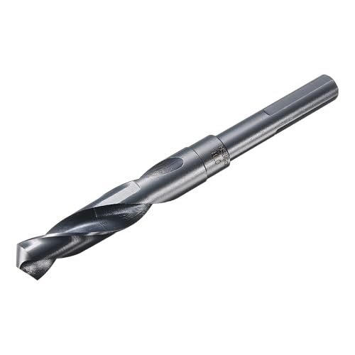 uxcell 16mm Drill Bit 12mm Reduced Shank M35 Cobalt High-Speed Steel Twist Nitriding Black Surface 118° Drill for Steel Alloy Cast Iron High Hardness Materials