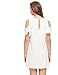 Milumia Women's Cold Shoulder Ruffle Sleeves Loose Tunic Shirt Shift Dress White S