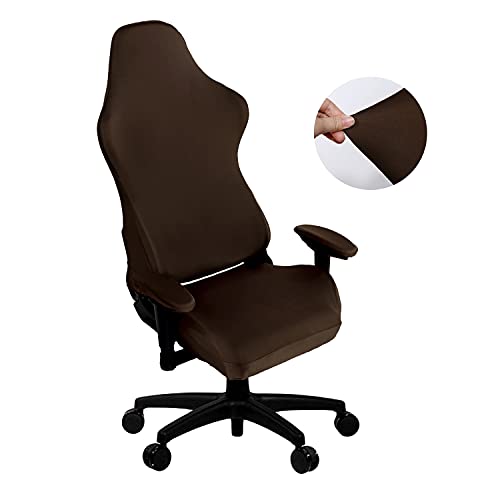 Image of SARAFLORA Gaming Chair Covers Stretch Washable Computer Chair Slipcovers for Armchair, Swivel Chair, Gaming Chair,Computer boss Chair (Brown, X-Large)