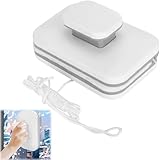 Magnetic Windshield Cleaner Tool, Magnetic Double-Sided Window Cleaner with Anti-Falling Rope, Glass Thickness 3-10mm, for Home High Rise Car Glazed（White）