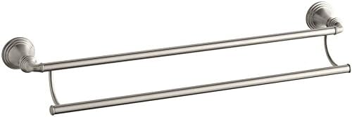 Moen Voss Brushed Nickel 24-Inch Bathroom Towel Bar, Wall Mounted Bath ...