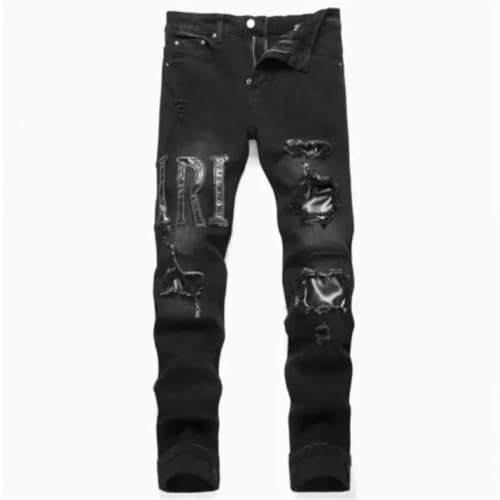 Men's High Waist Slim Fit Stretchy Denim Trousers Pants3
